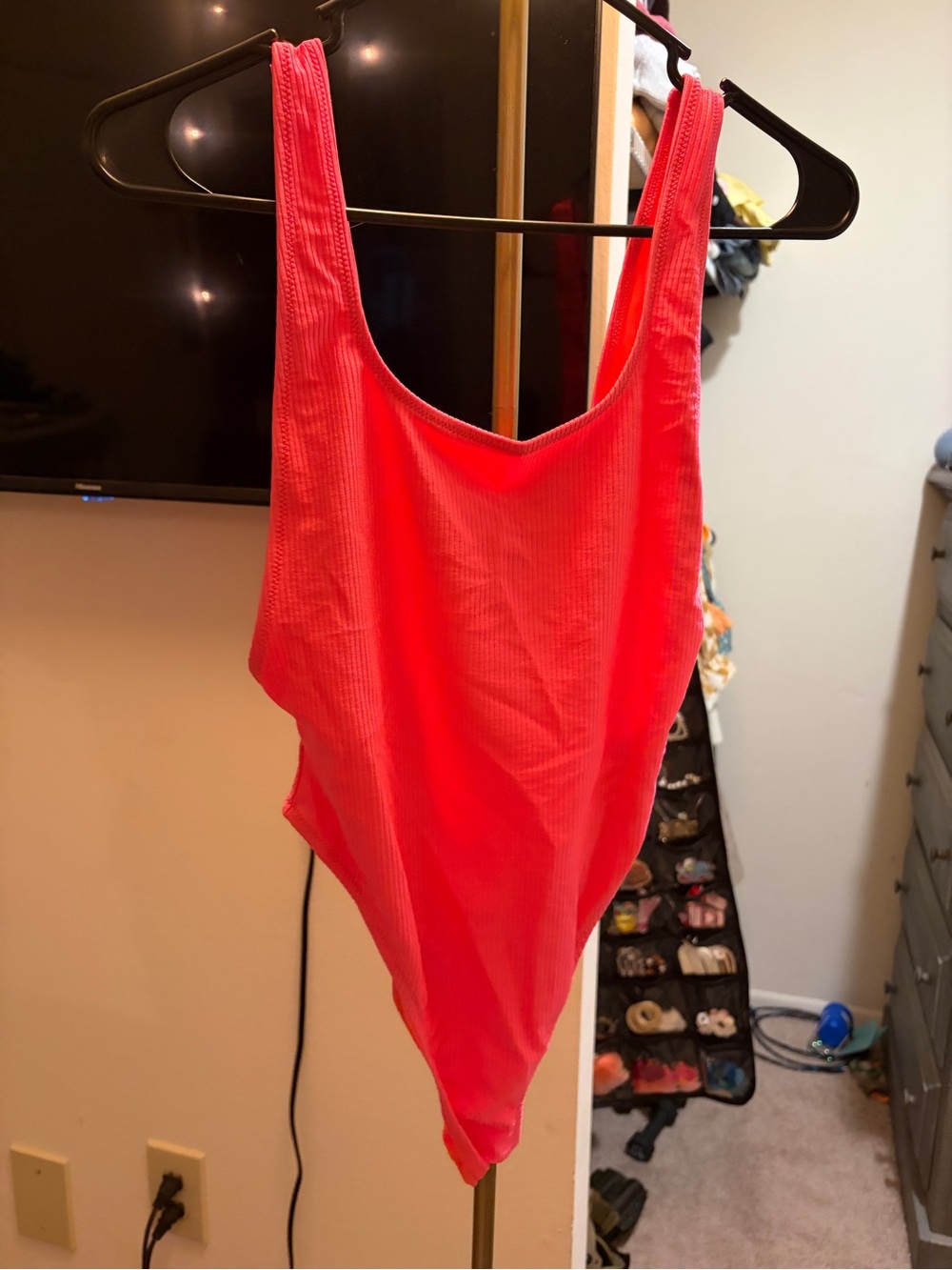 aerie Neon Coral One-Piece Swimsuit